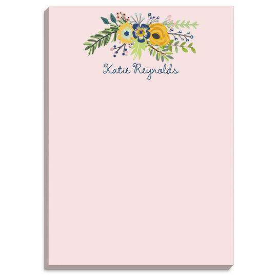 Navy and Gold Bouquet Notepads
